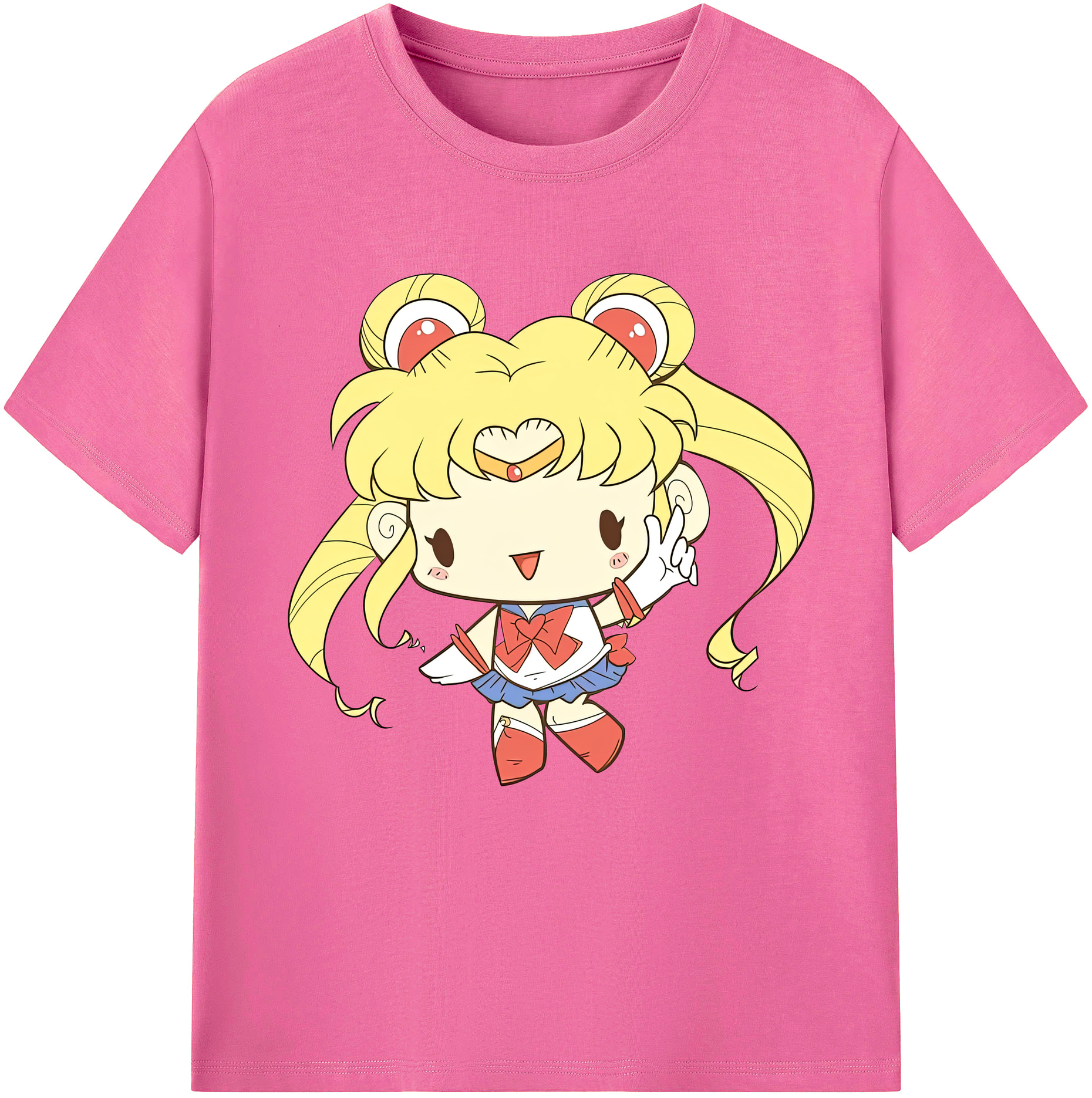 （画像用） 美少女戦士セーラームーン 月野 うさぎ つきの うさぎ Sailor Moon Tsukino Usagi レディースカジュアルプリントTシャツ（綿100％）